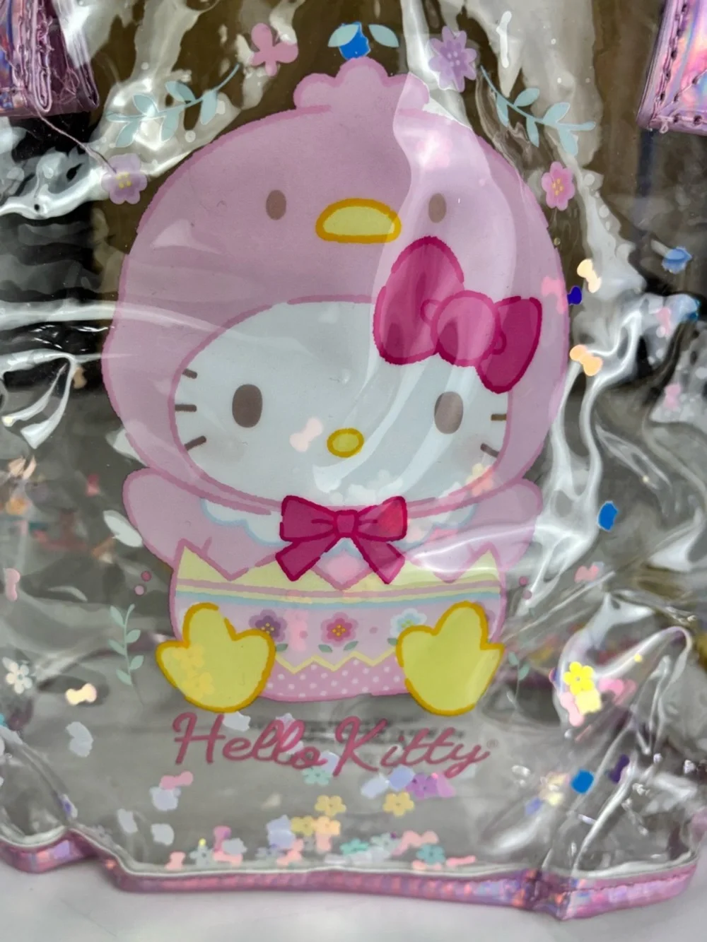 Hello Kitty Iridescent Pink Clear Tote